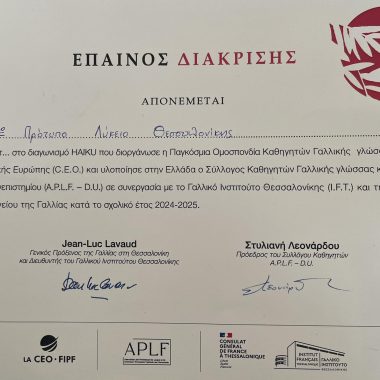 ΔΙΑΚΡΙΣΗ ΣΕ ΠΑΓΚΟΣΜΙΟ ΔΙΑΓΩΝΙΣΜΟ HAIKU 2025
